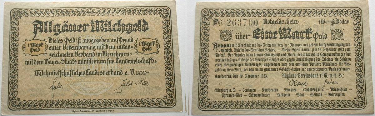 1 GMk 19.11.1923 Müller 2765.2 Leicht gebraucht