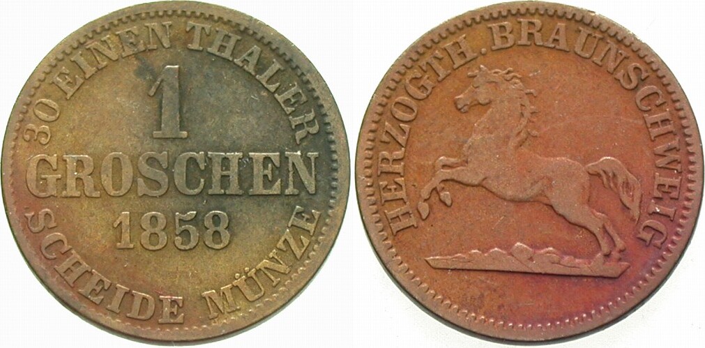 1 Groschen 1858 Jaeger 256 AKS 86 Fast sehr schön