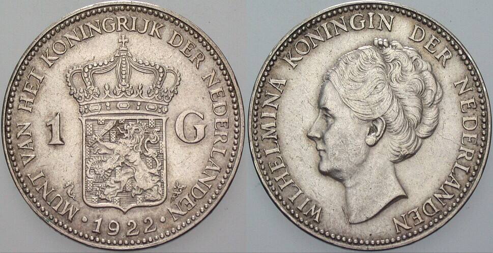 1 Gulden 1922 K.M. 161.1 Sehr schön - vorzüglich