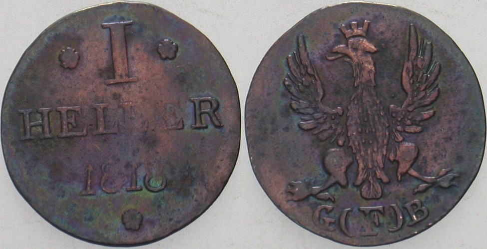 1 Heller 1818 Jaeger 10 AKS 30 Schön