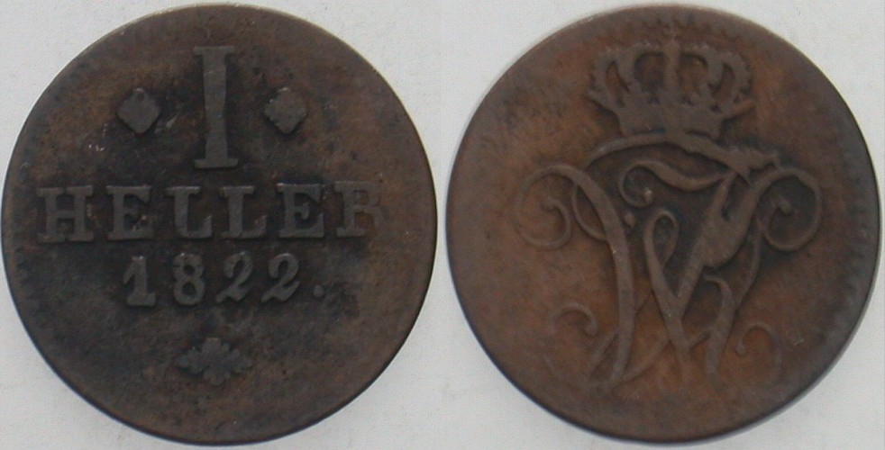 1 Heller 1822 Jaeger 7 AKS 28 Schön