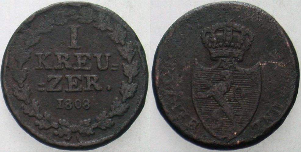 1 Kreuzer 1808 Jaeger 3 AKS 17 Fast sehr schön