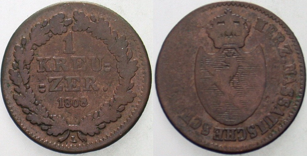 1 Kreuzer 1808 Jaeger 5 AKS 18 Fast sehr schön