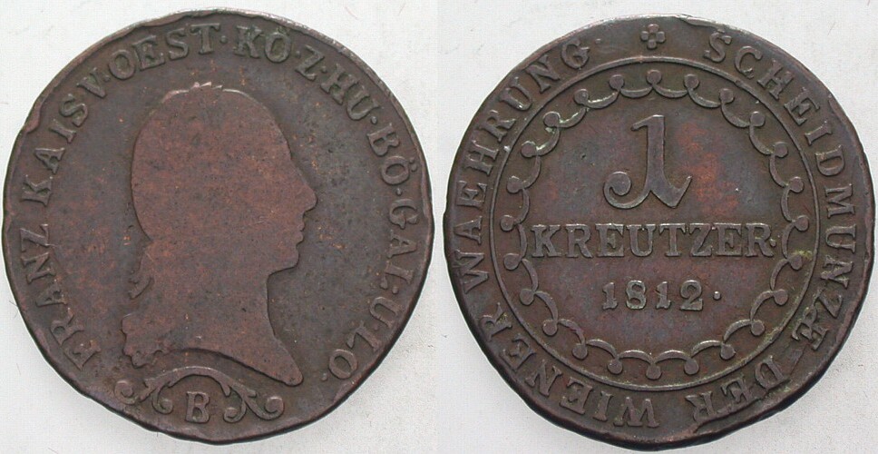 1 Kreuzer 1812 Schön - sehr schön