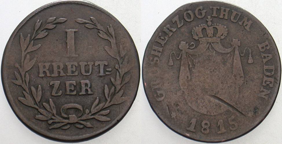 1 Kreuzer 1815 Jaeger 17 AKS 38 Kratzer, schön