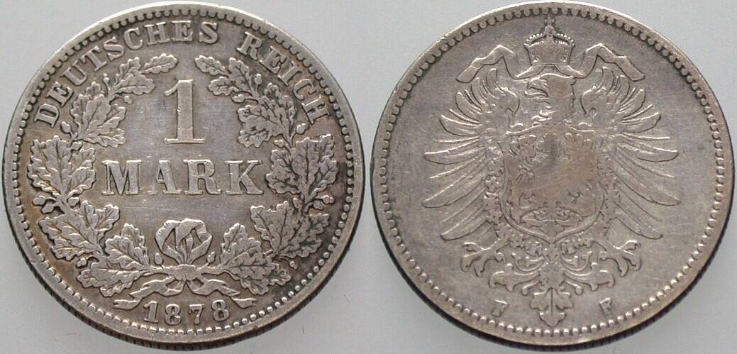 1 Mark 1878 J. 9 Schön - sehr schön