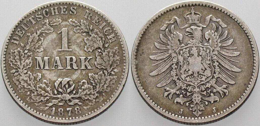 1 Mark 1878 J. 9 Sehr schön