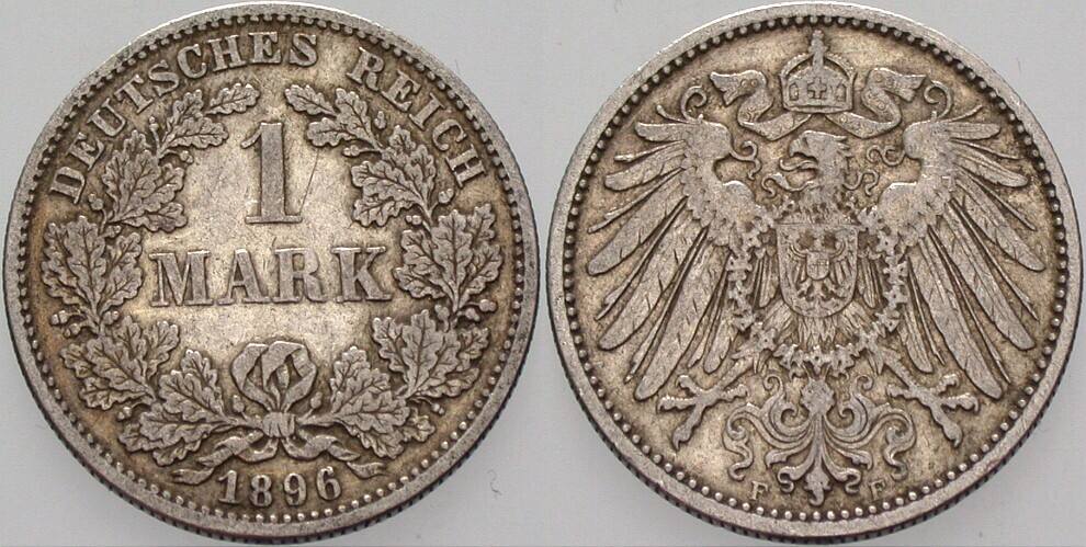 1 Mark 1896 J. 17 sehr schön