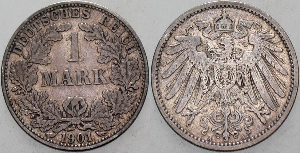1 Mark 1901 J. 17 Sehr schön