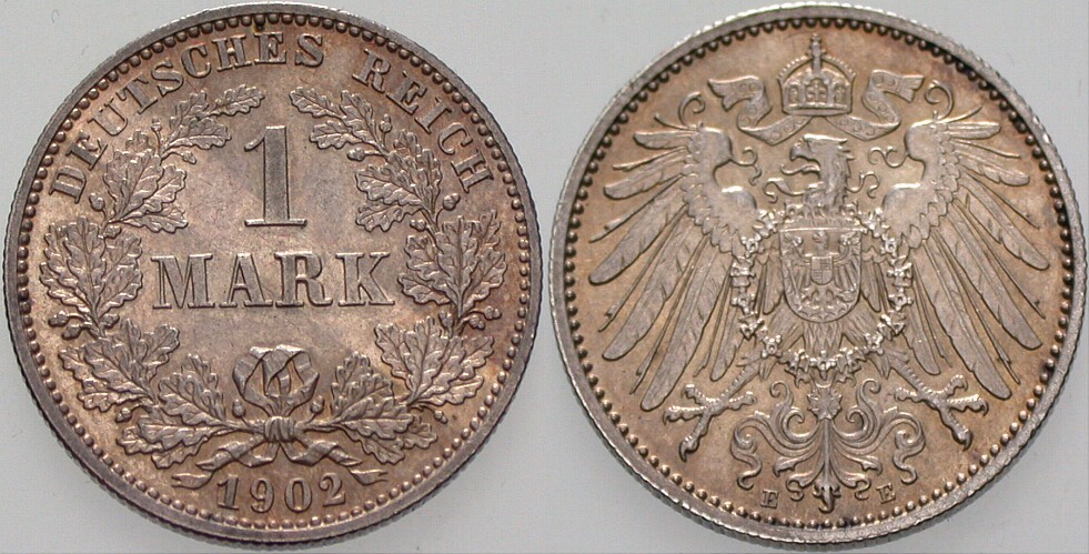 1 Mark 1902 J. 17 fast Stempelglanz