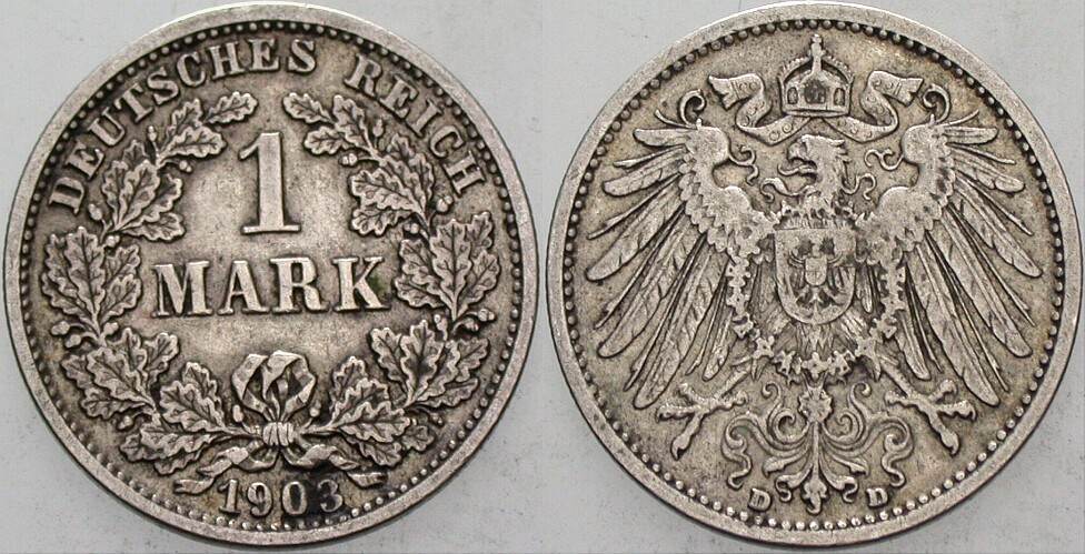 1 Mark 1903 J. 17 Sehr schön