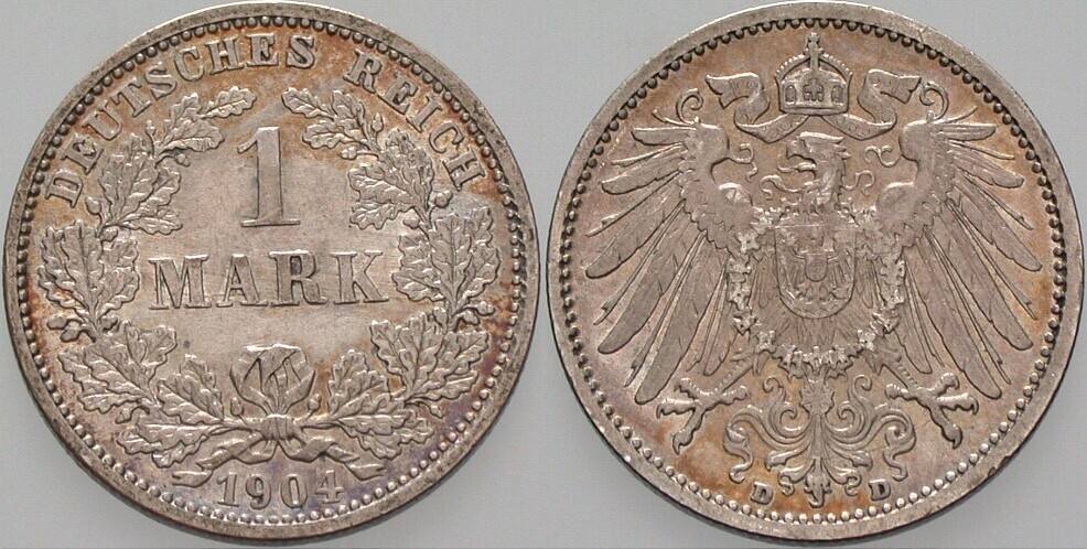 1 Mark 1904 J. 17 Vorzüglich