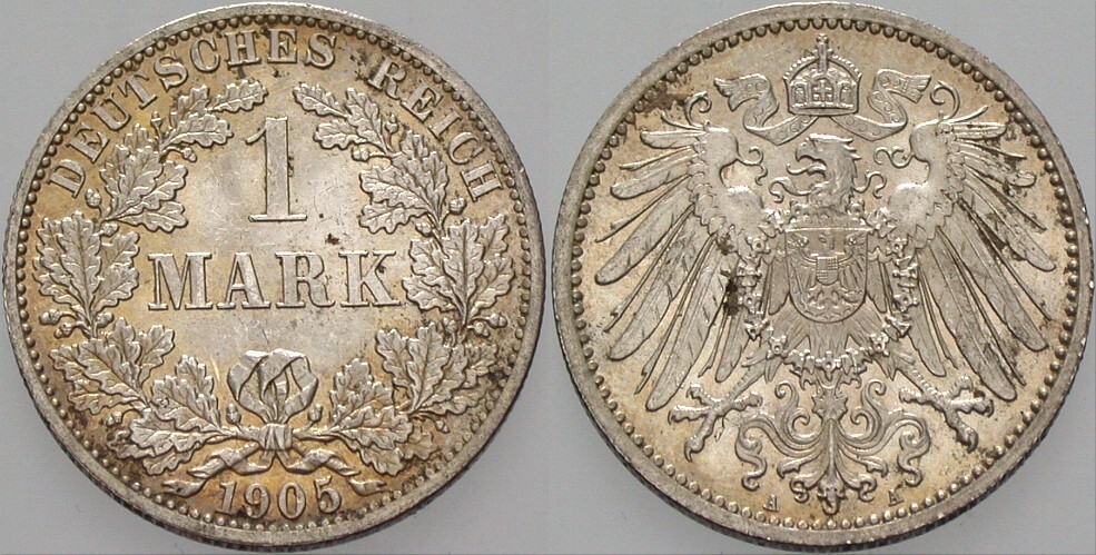 1 Mark 1905 J. 17 fast Stempelglanz