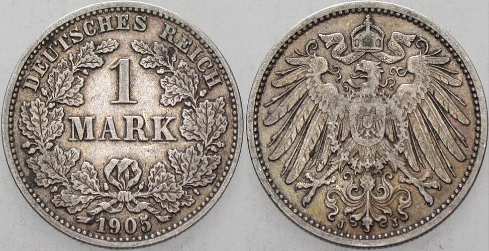 1 Mark 1905 J. 17 Sehr schön