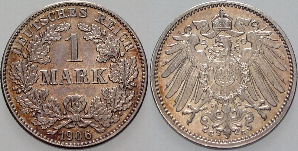 1 Mark 1906 J. 17 fast Stempelglanz
