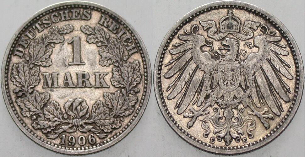 1 Mark 1906 J. 17 Sehr schön