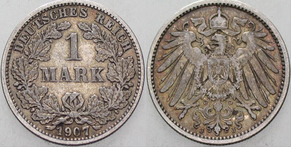 1 Mark 1907 J. 17 Sehr schön