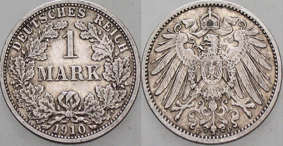 1 Mark 1910 J. 17 Sehr schön