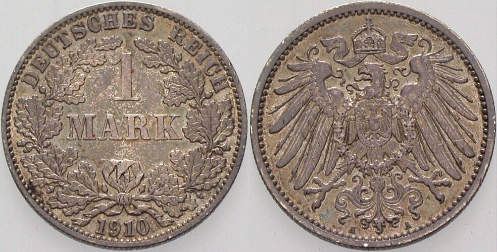1 Mark 1910 J. 17 vorzüglich
