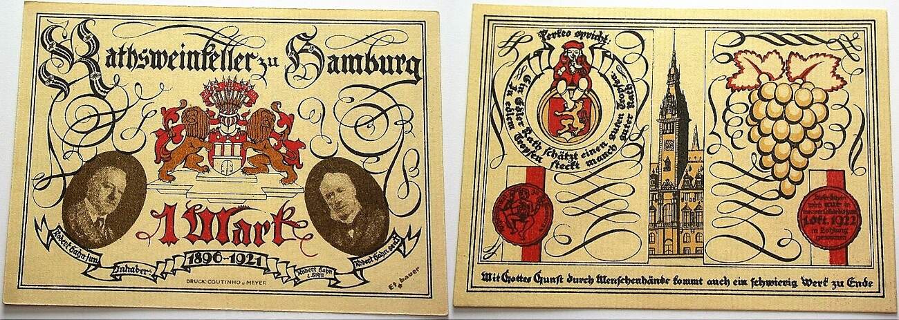 1 Mark 1921-1.10.1922 Grabowski/Mehl 548.1 Kassenfrisch