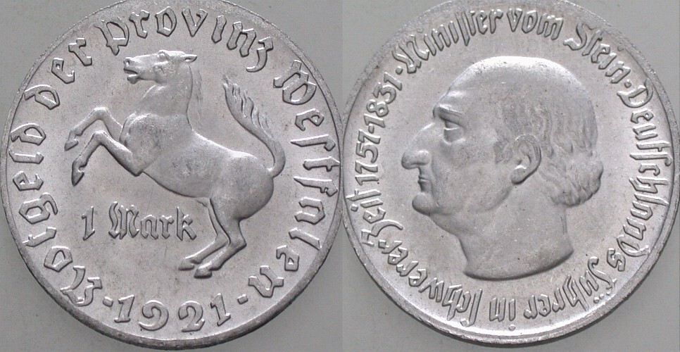 1 Mark 1921 J.N. 10 Vorzüglich