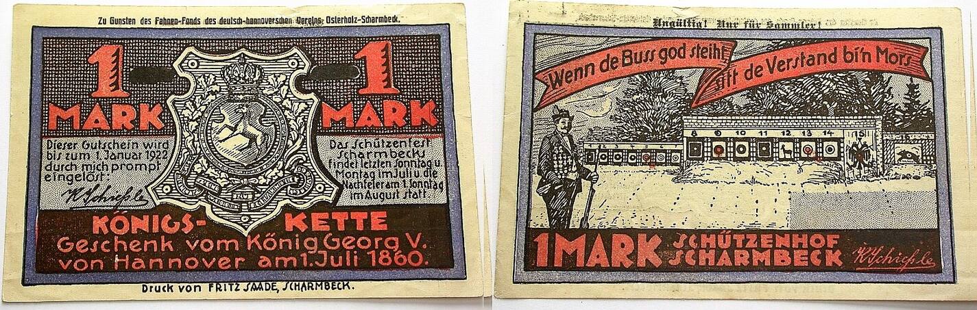 1 Mark o.D.-1.1.1922 Grabowski/Mehl 1172.3 Leicht gebraucht