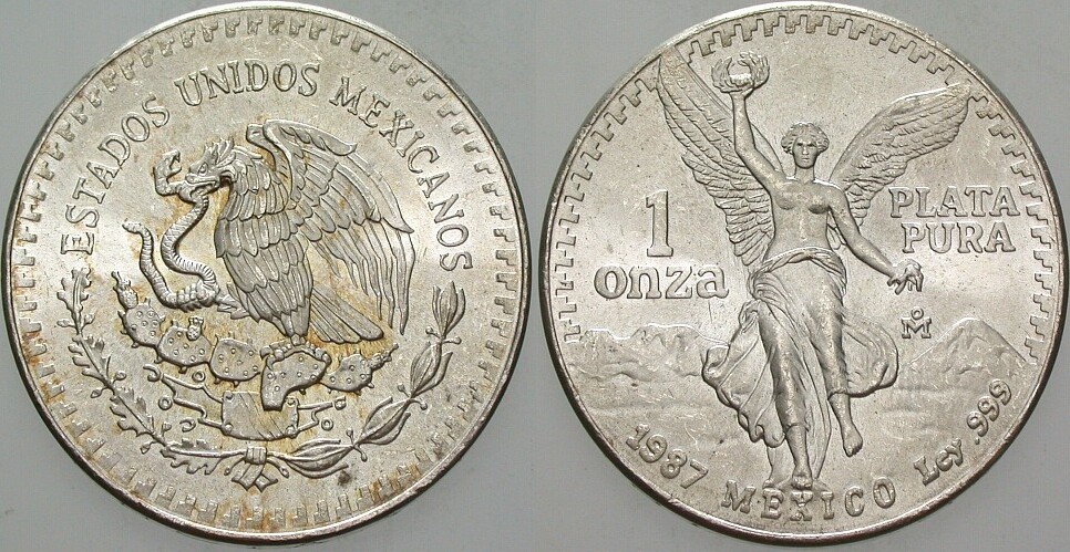 1 ONZA PLATA PURA 1987 KM. 494.1 Prägefrisch