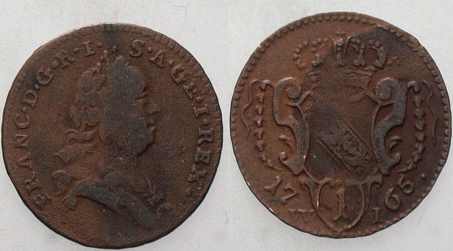 1 Pfennig 1765 Herinek 659 Fast sehr schön