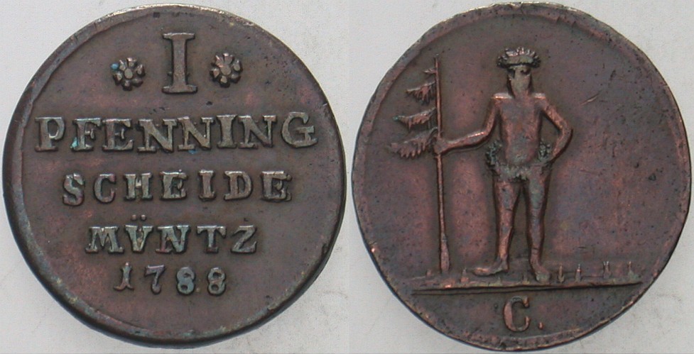 1 Pfennig 1788 Welter 2884 Gutes sehr schön