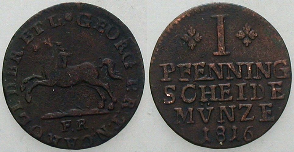 1 Pfennig 1816 Jaeger 211 AKS 42 Sehr schön