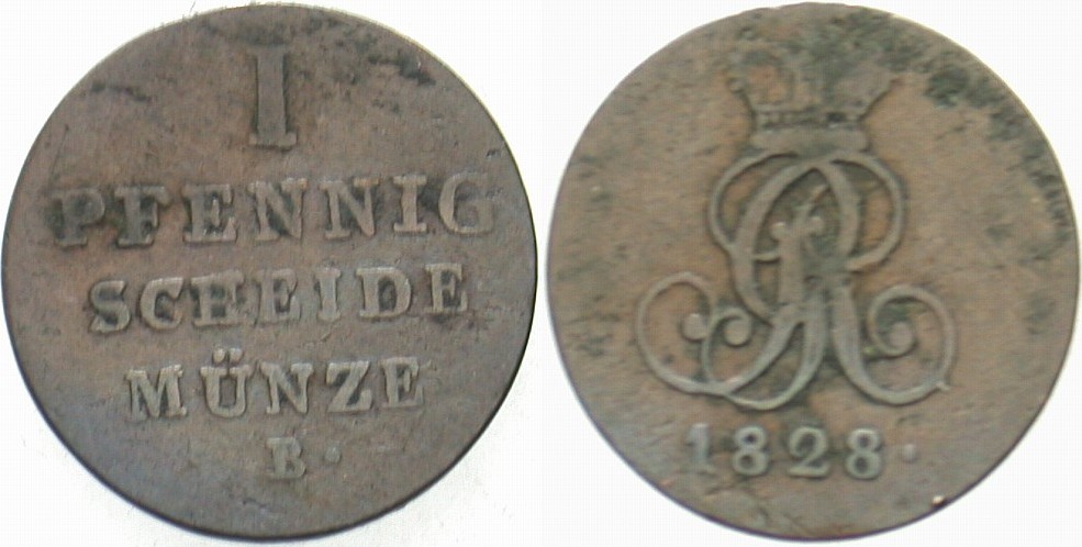 1 Pfennig 1828 Jaeger 17 AKS 50 Schön - sehr schön