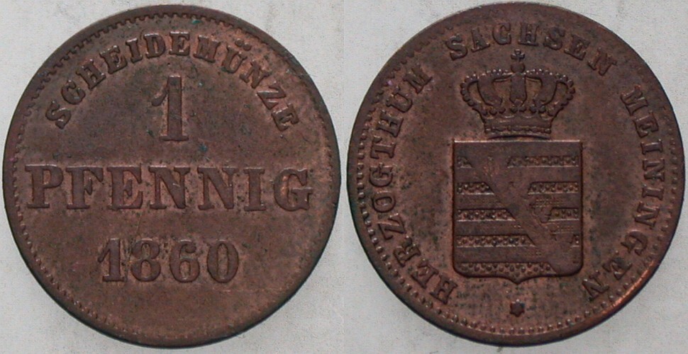 1 Pfennig 1860 Jaeger 447 AKS 218 Sehr schön