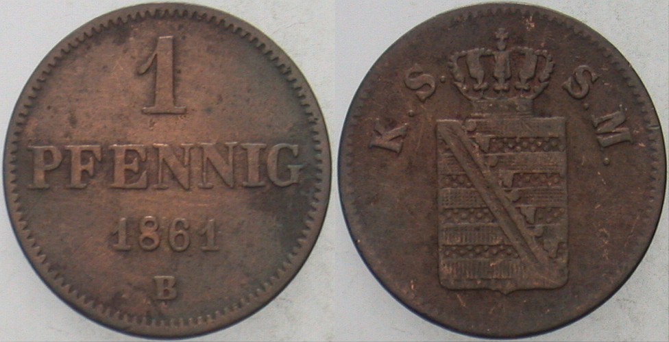 1 Pfennig 1861 Jaeger 79 AKS 154 Fast sehr schön