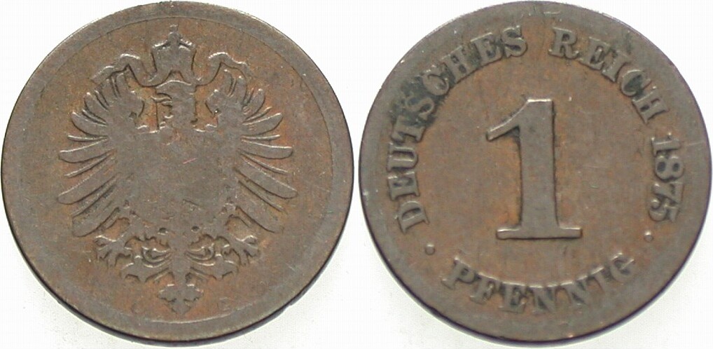 1 Pfennig 1875 J. 1 schön