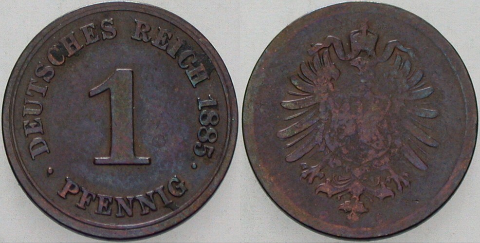 1 Pfennig 1885 J. 1 Schön - sehr schön