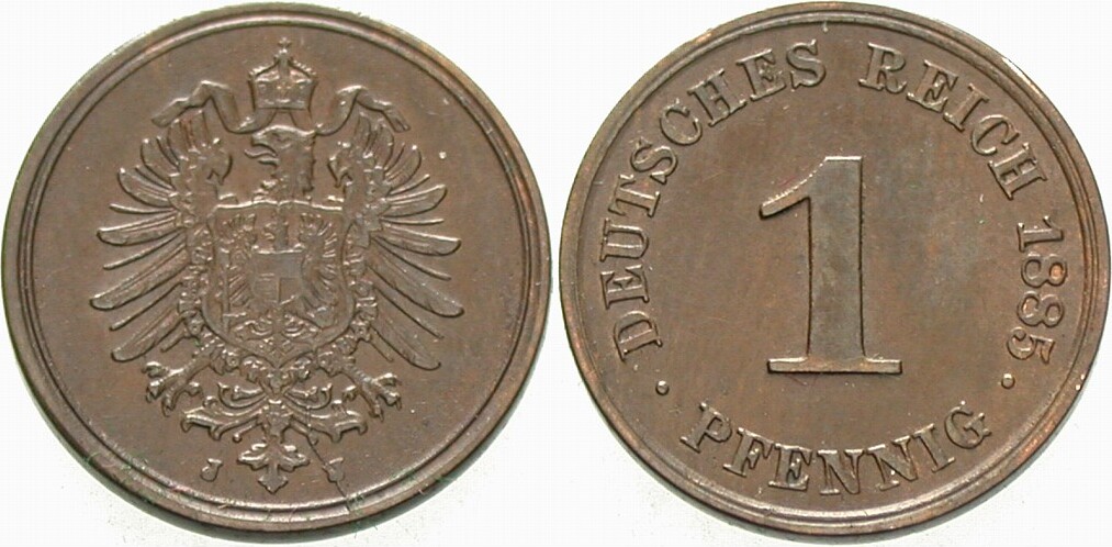 1 Pfennig 1885 J. 1 vorzüglich