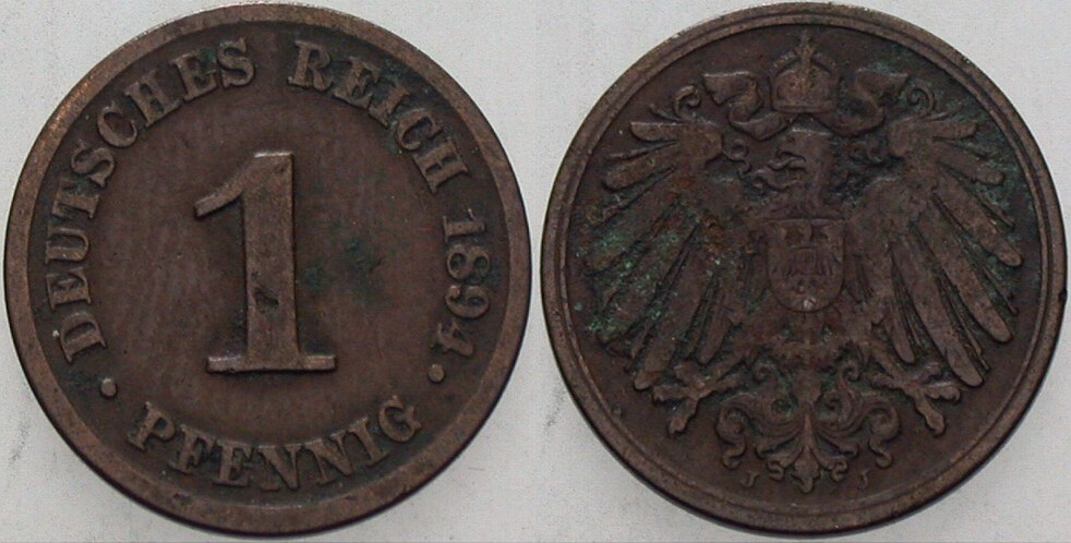 1 Pfennig 1894 J. 10 Fast sehr schön