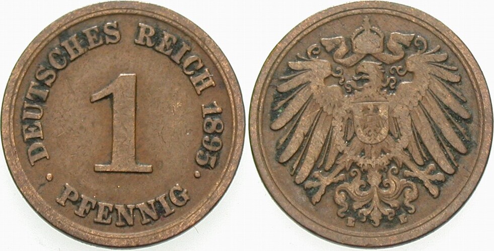 1 Pfennig 1895 J. 10 Schön - sehr schön
