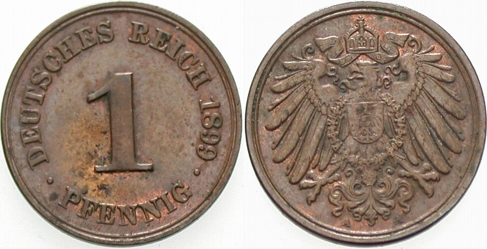 1 Pfennig 1899 J. 10 vorzüglich