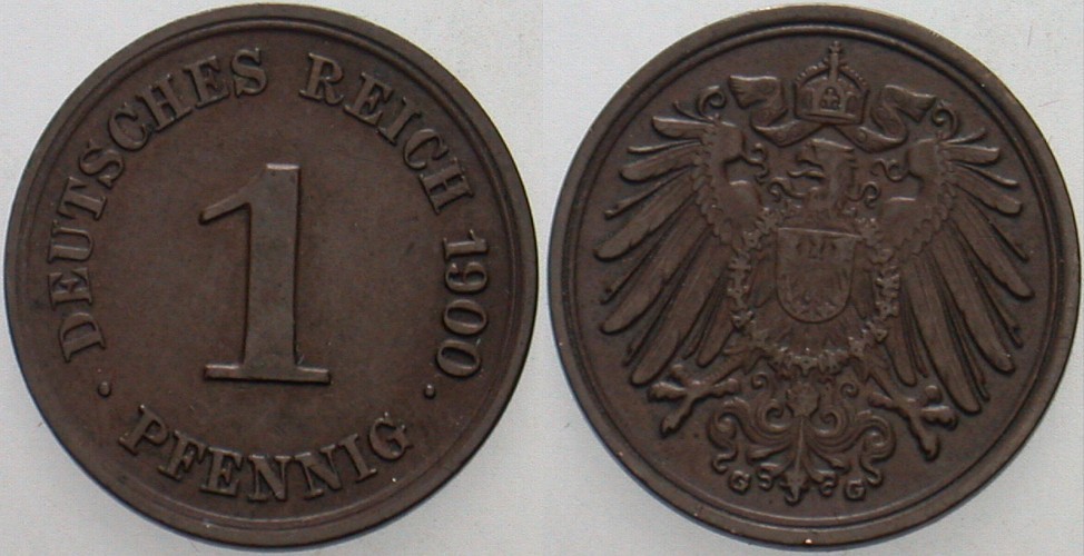1 Pfennig 1900 J. 10 Vorzüglich