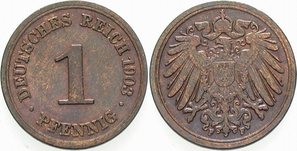 1 Pfennig 1903 J. 10 Vorzüglich