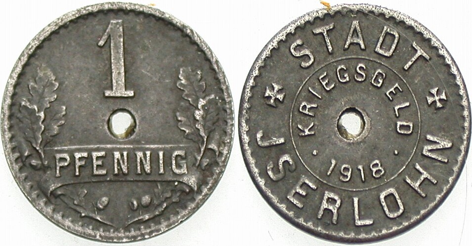 1 Pfennig 1918 KRIEGSGELD Menzel 12307.10 Sehr schön
