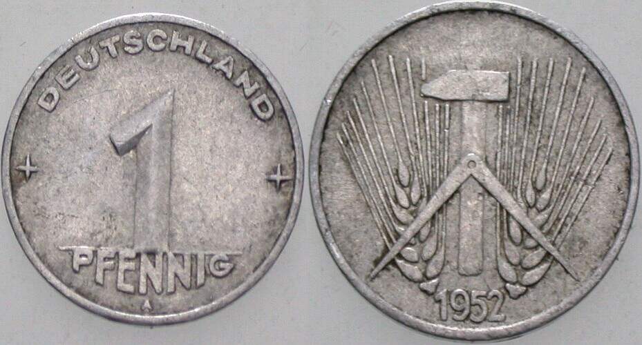 1 Pfennig 1952 J. 1505 sehr schön