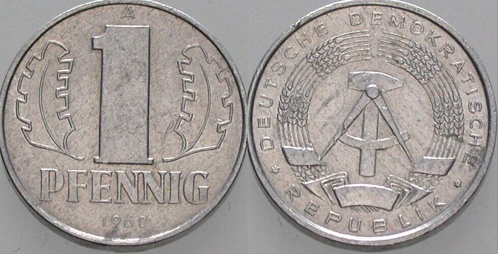 1 Pfennig 1960 J. 1508 Sehr schön