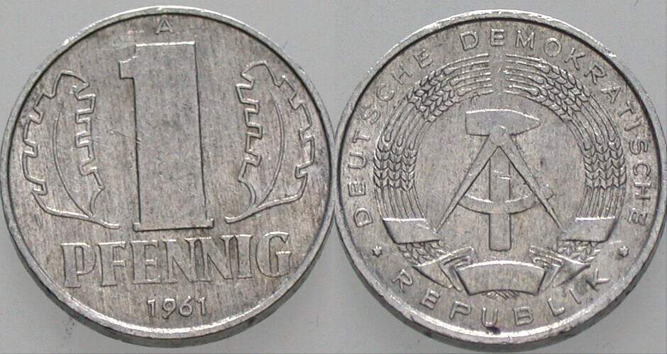1 Pfennig 1961 J. 1508 sehr schön