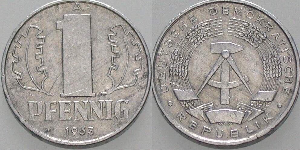 1 Pfennig 1963 J. 1508 sehr schön