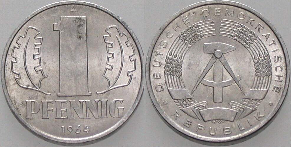 1 Pfennig 1964 J. 1508 Sehr schön