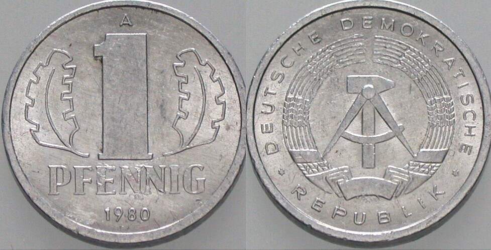 1 Pfennig 1980 J. 1508 sehr schön