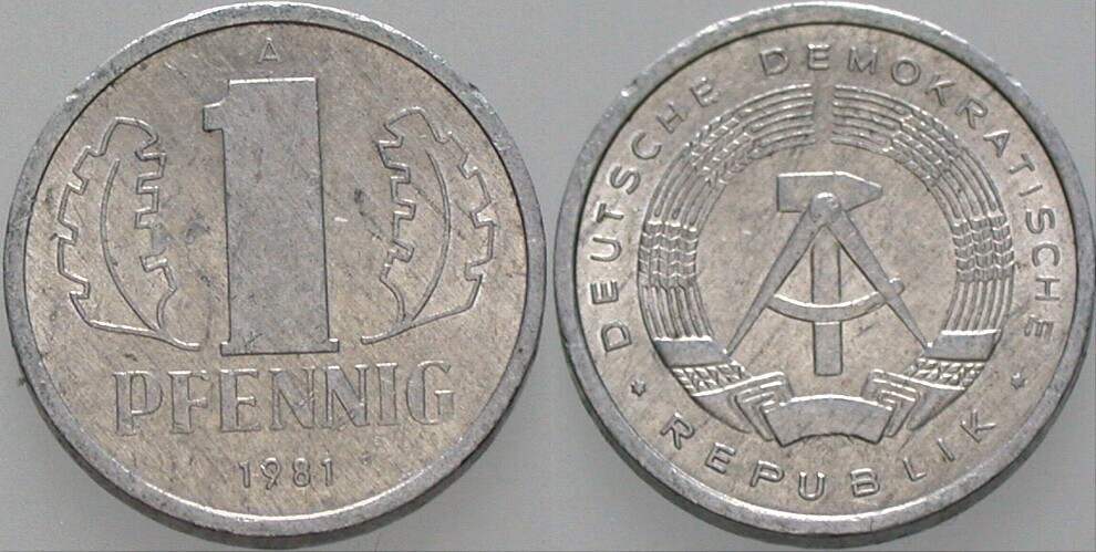 1 Pfennig 1981 J. 1508 Sehr schön