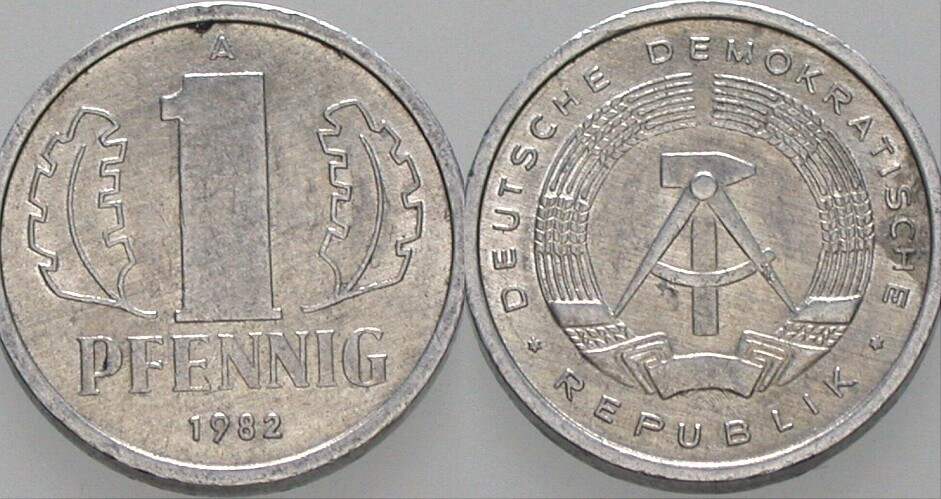 1 Pfennig 1982 J. 1508 sehr schön